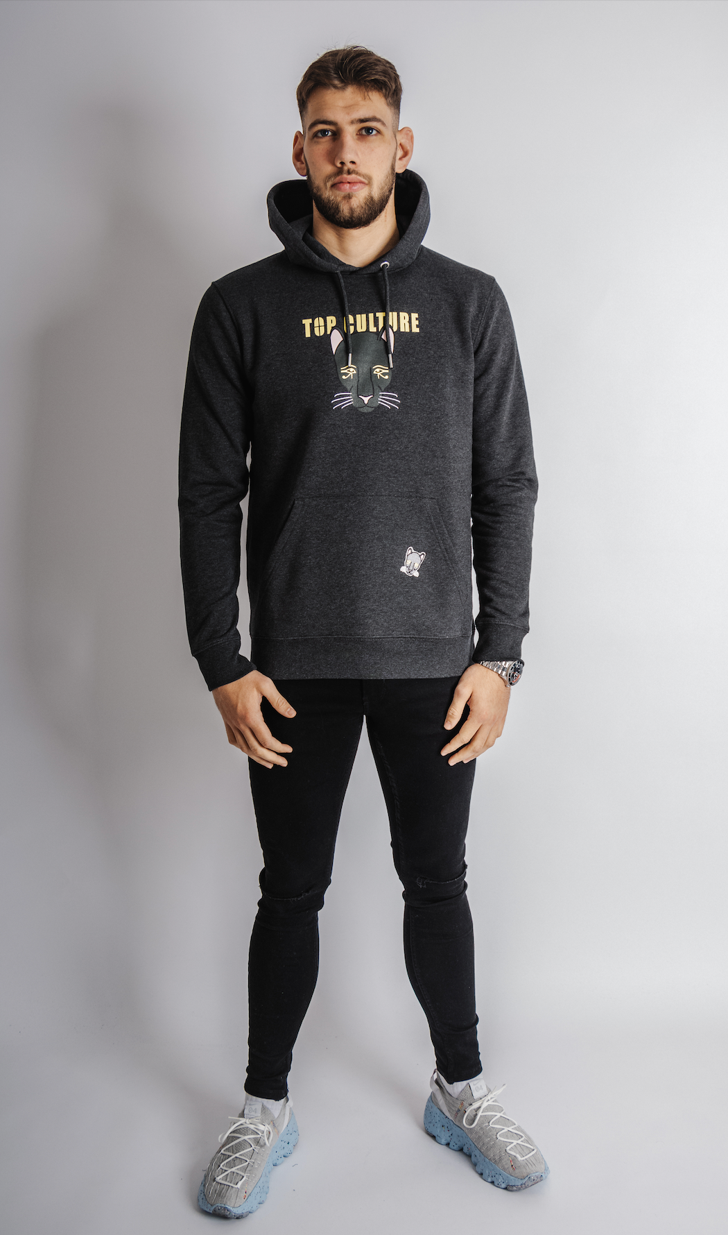 'Sechmet' dark grey hoodie - normal fit
