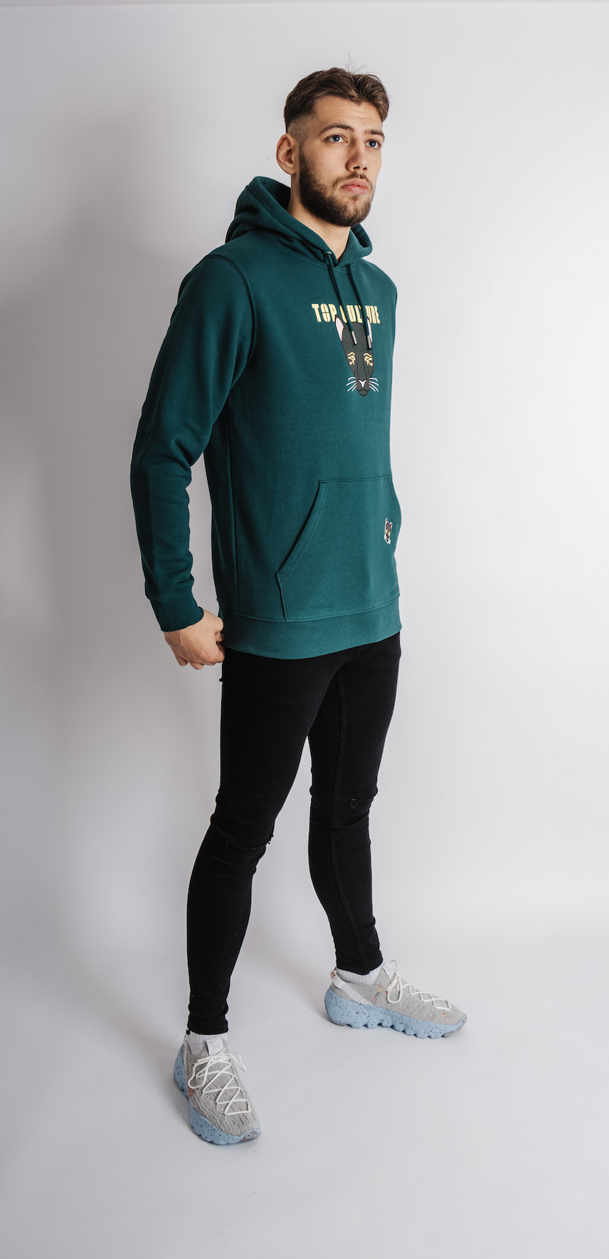 'Sechmet' green hoodie - normal fit