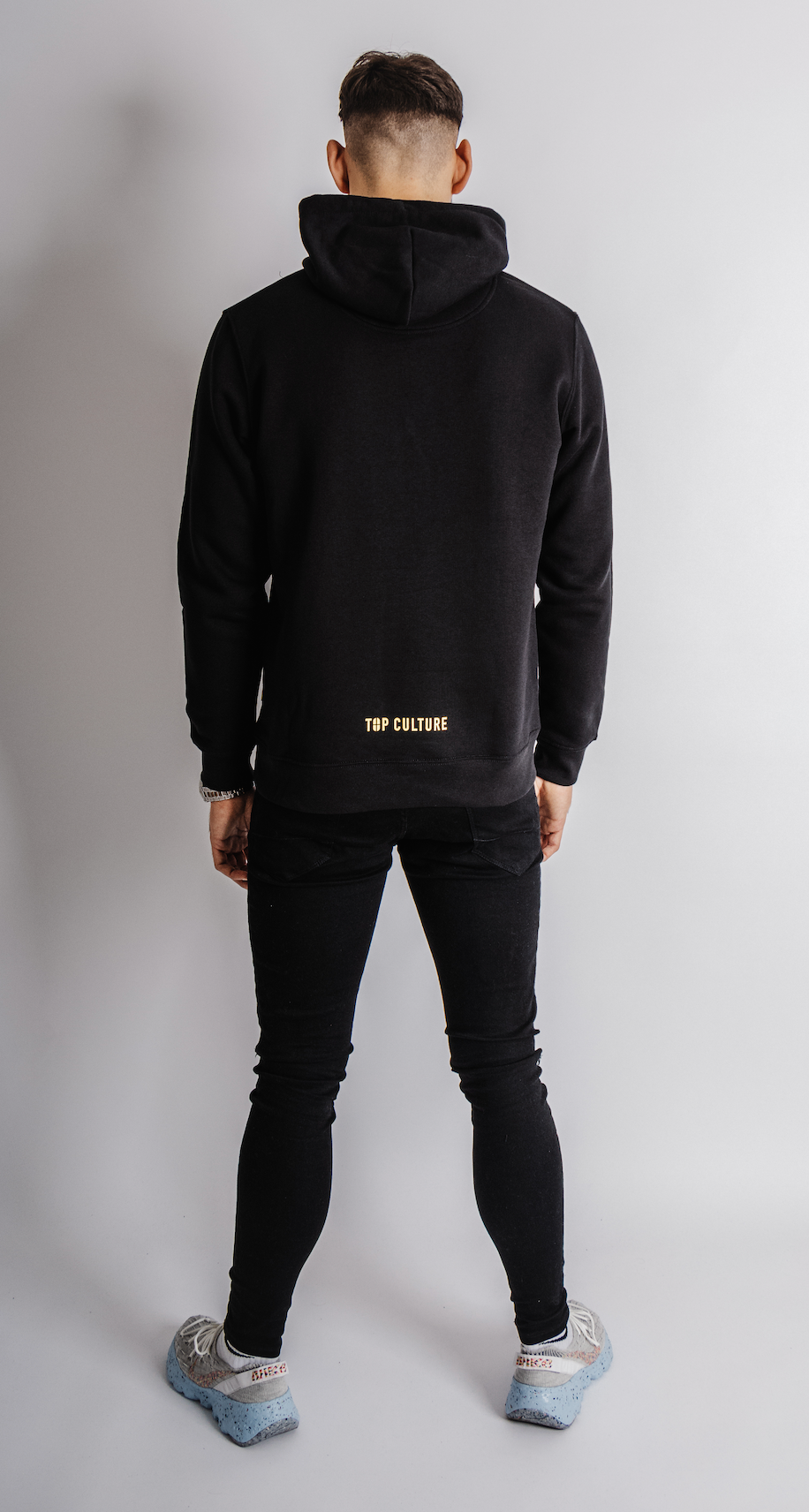 label hoodie black - normal fit