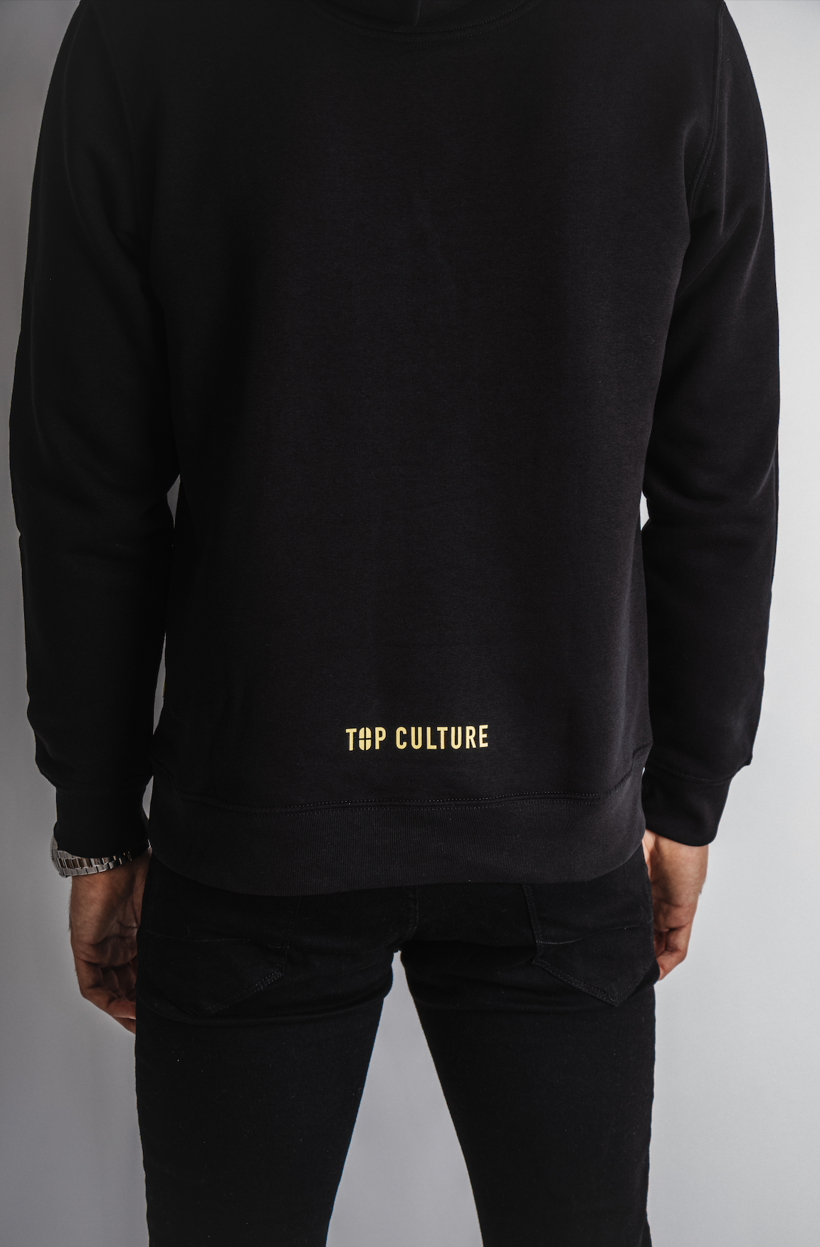 label hoodie black - normal fit