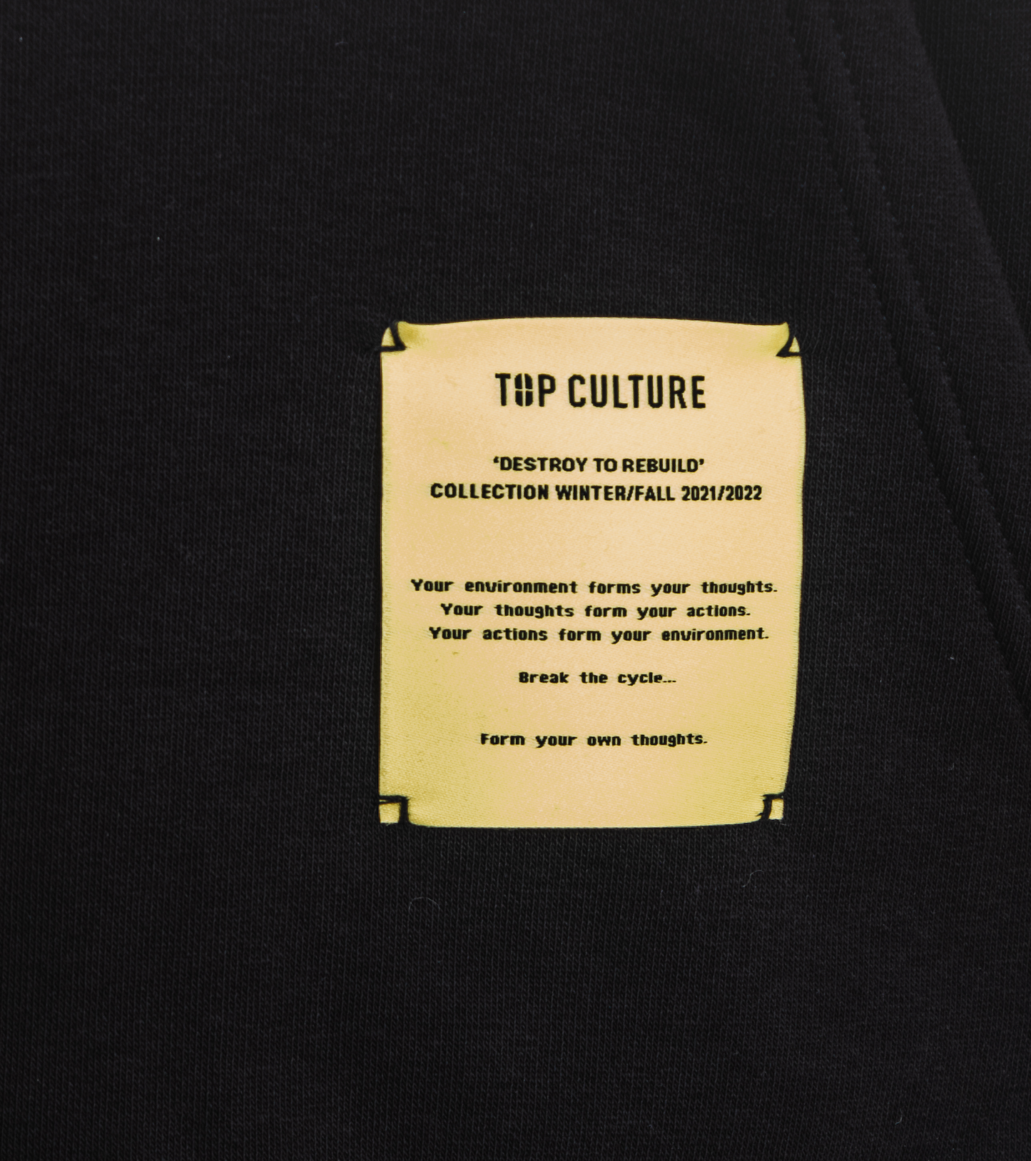 label hoodie black - normal fit