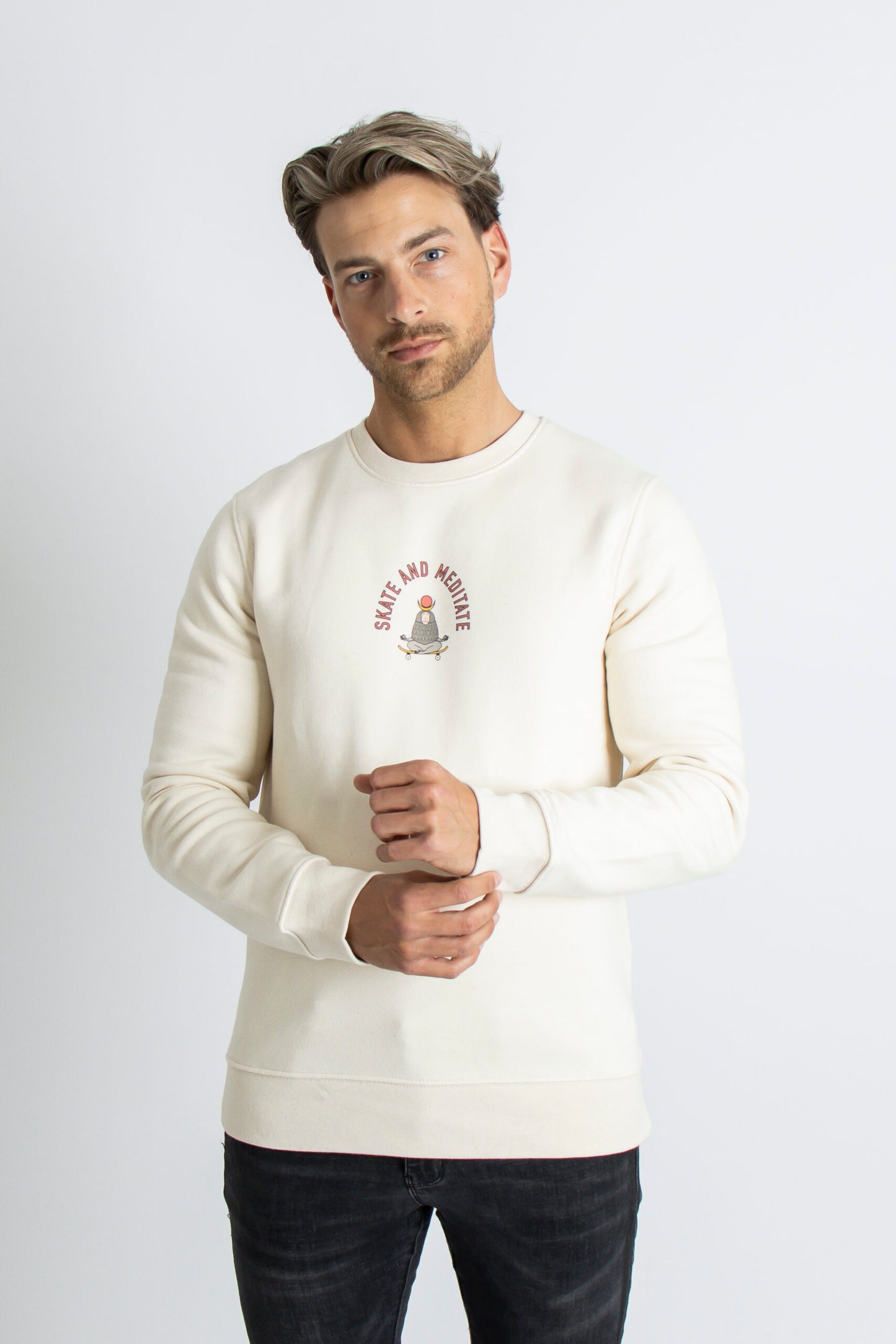 'Skate and meditate' undyed sweater