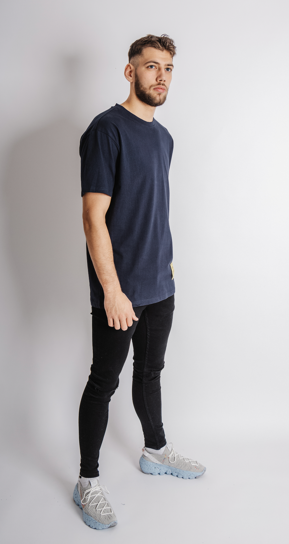 label navy t-shirt - loose fit