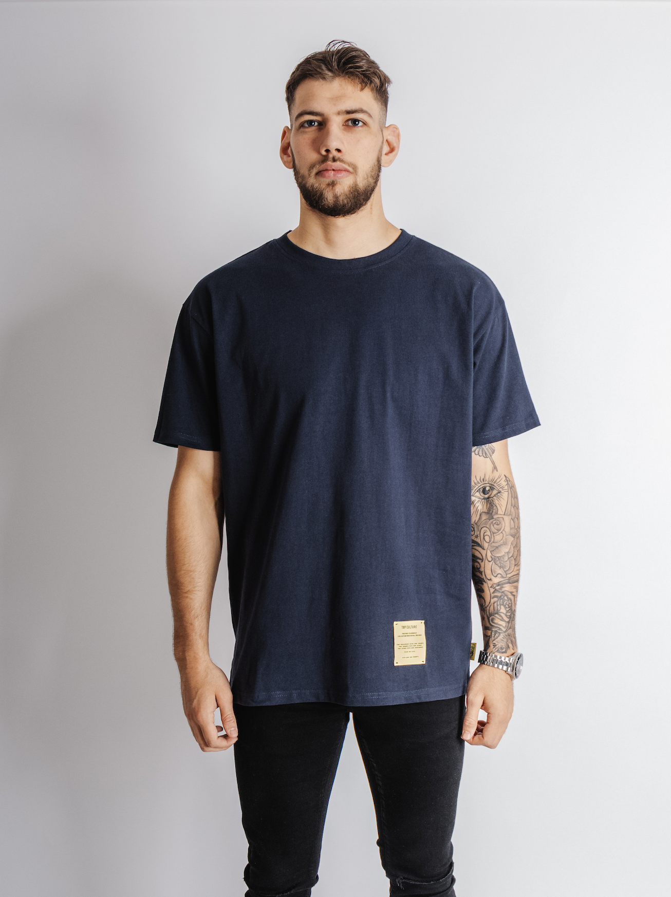 label navy t-shirt - loose fit