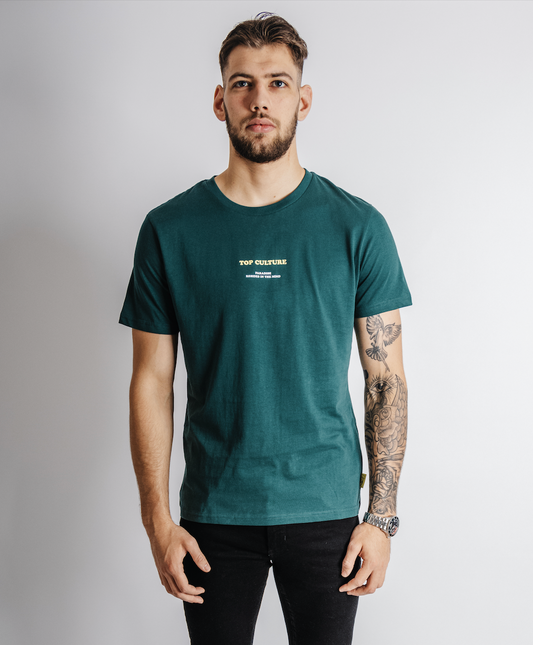 'Paradise' green t-shirt -normal fit