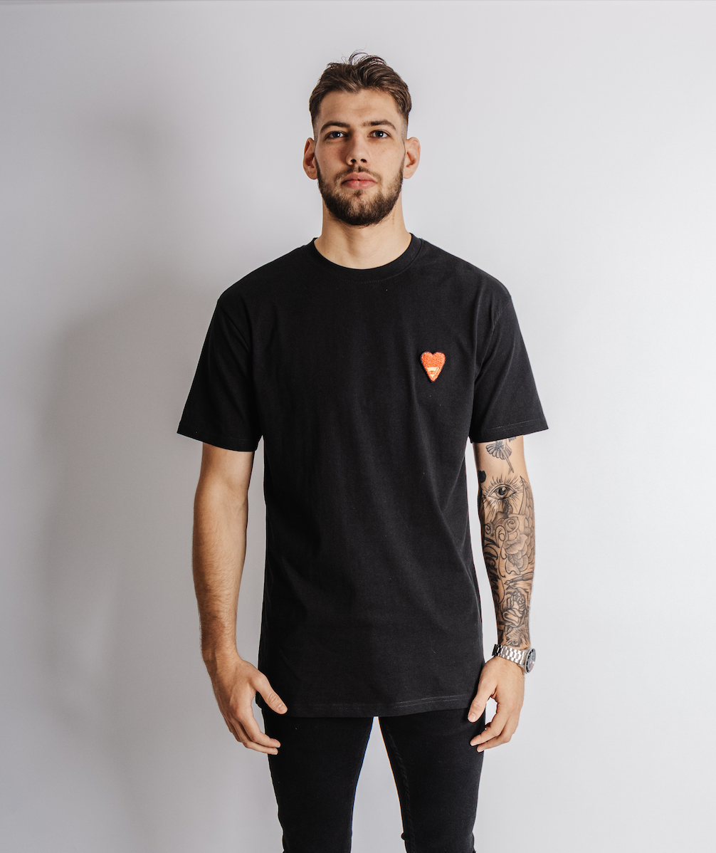 Black oversized t-shirt with patch