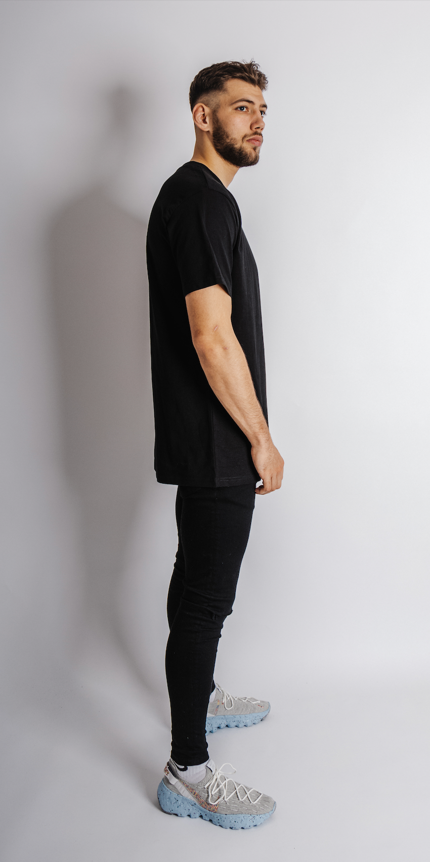 Black oversized t-shirt with patch